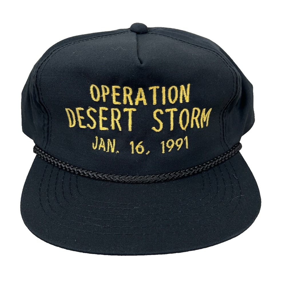 Vintage Operation Desert Storm Hat Cap Snapback Made USA Military Army 90s‎ Rope